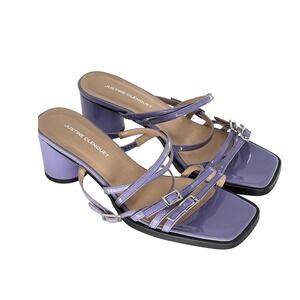 Justine Clenquet Shoes Sandals Heels Women Size 39/ 9 Purple Square Open Toe New
